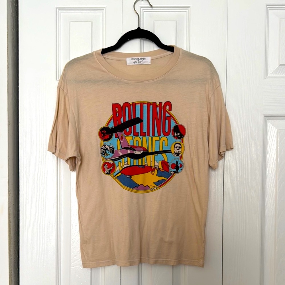 Rolling Stones Graphic Tee in Cream